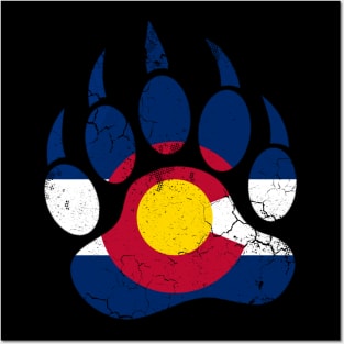Colorado Flag Bear Claw Art Design Posters and Art